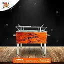 CAJA CHINA 14KG EN ACERO INOXIDABLE REVESTIDO CON MADERA + PARRILLA MIXTA (colores)
